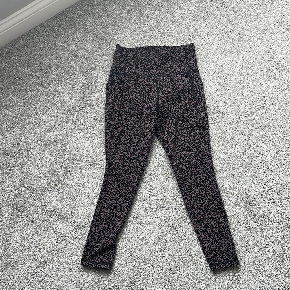 Athleta Black and Pink Patterned Leggings